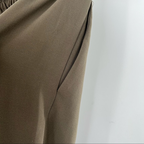 Workhall army green high waisted wide leg pants with belt size S - Picture 5 of 6